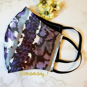 Purple Leopard Face Mask Reversible 3 Layers Reuse